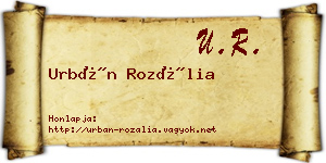 Urbán Rozália névjegykártya